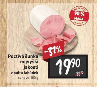 Billa Poctivá šunka nabídka