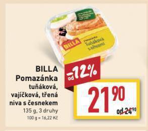 Billa Pomazánka nabídka