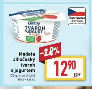 Billa Madeta jihočeský tvaroh & jogurt nabídka
