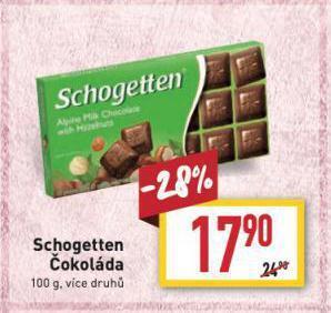Billa Schogetten čokoláda nabídka