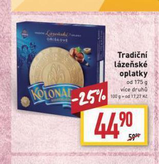 Billa Tradiční lázeňské oplatky nabídka