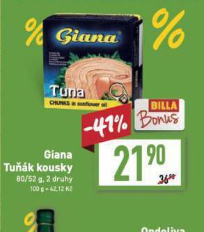 Billa Giana tuňák kousky nabídka