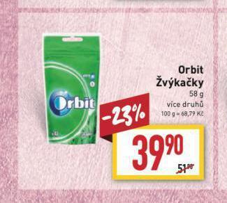 Billa Orbit žvýkačky nabídka