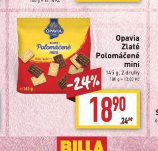 Billa Opavia zlaté polomáčené nabídka