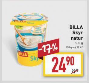 Billa Skyr natur nabídka