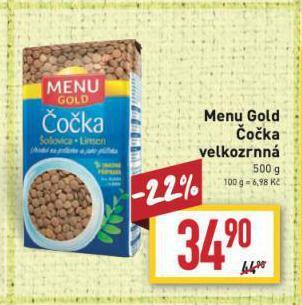 Billa Menu gold čočka nabídka