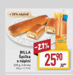 Billa Špička s náplní nabídka