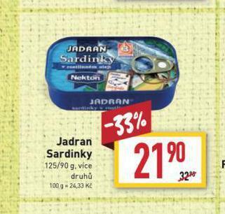 Billa Jadran sardinky nabídka