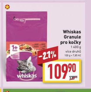 Billa Whiskas granule pro kočky nabídka