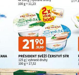 Terno Président svěží čerstvý sýr nabídka