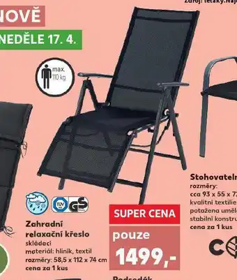 Zahradní relaxační křeslo