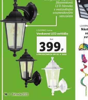 Lidl Venkovní led svítidlo nabídka