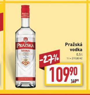Billa Pražská vodka nabídka