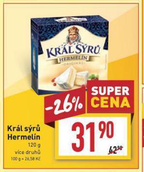 Billa Král sýrů hermelín nabídka