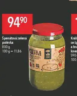Globus Špenátová zelená polévka nabídka