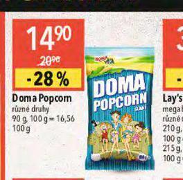 Globus Doma popcorn nabídka