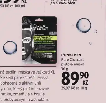 dm drogerie Loreal men pleťová maska nabídka