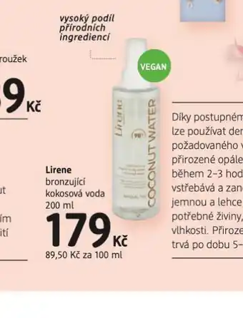 dm drogerie Lirene bronzující kokosová voda nabídka
