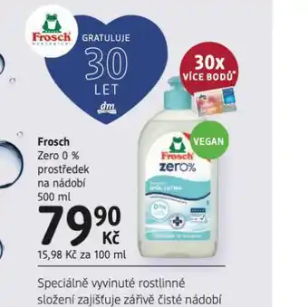 dm drogerie Frosch zero 0% prostředek na nádobí nabídka