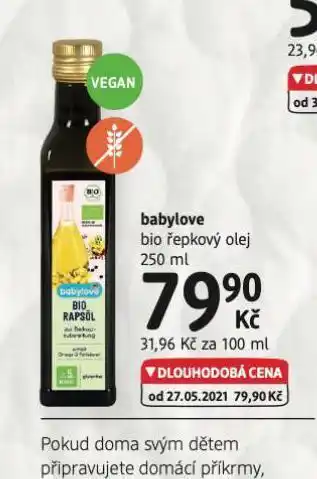dm drogerie Babylove bio řepkový olej nabídka