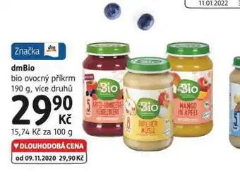 dm drogerie Dmbio bio ovocný příkrm nabídka