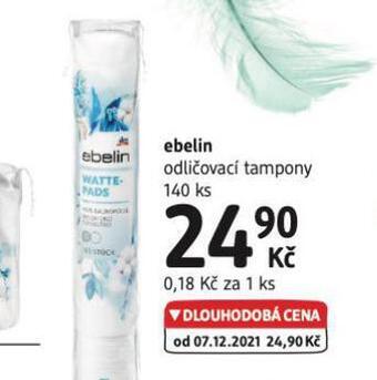 dm drogerie Ebelin odličovací tampony nabídka
