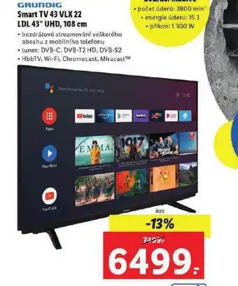 Lidl Smart tv grundig 108 cm nabídka