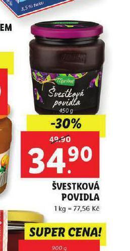 Lidl Švestková povidla nabídka