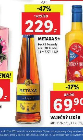 Lidl Metaxa 5* nabídka