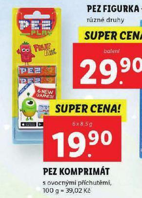 Lidl Pez komprimát nabídka