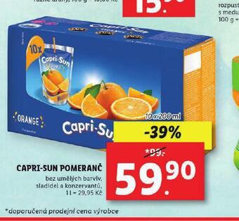 Lidl Capri sun pomeranč nabídka