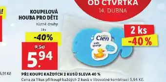 Lidl Koupelová houba pro děti nabídka