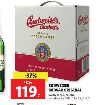 Lidl Pivo budweiser budvar original nabídka