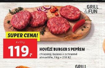 Lidl Hovězí burger s pepřem nabídka