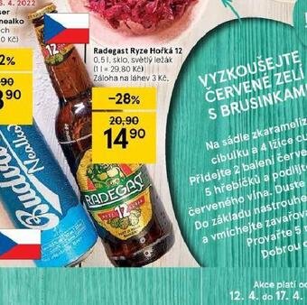 Tesco Pivo radegast ryze hořká 12 nabídka