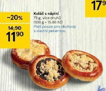 Tesco Koláč s náplní nabídka