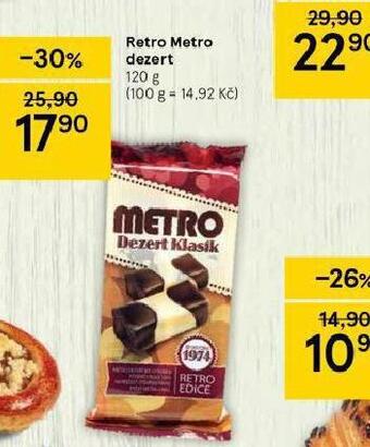 Tesco Retro metro dezert nabídka