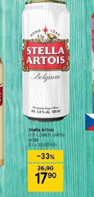 Tesco Pivo stella artois nabídka