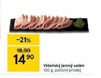 Tesco Vídeňský jemný salám nabídka