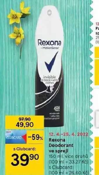 Tesco Rexna deodorant nabídka