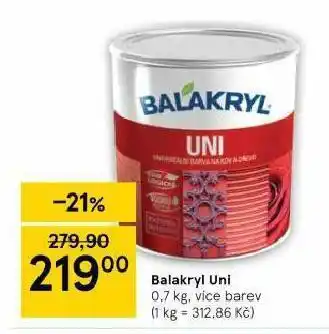 Tesco Balakryl uni nabídka