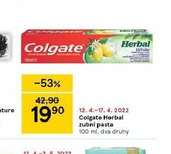 Tesco Colgate herbal zubní pasta nabídka
