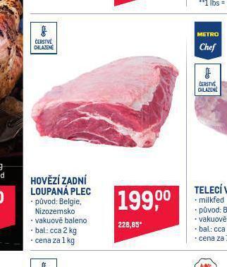 Makro Hovězí zadní loupaná plec nabídka