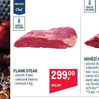 Makro Flank steak nabídka