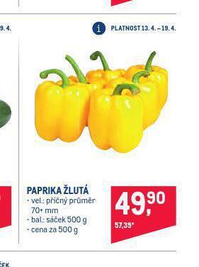Makro Paprika žlutá nabídka