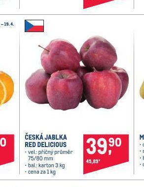 Makro Česká jablka red delicious nabídka