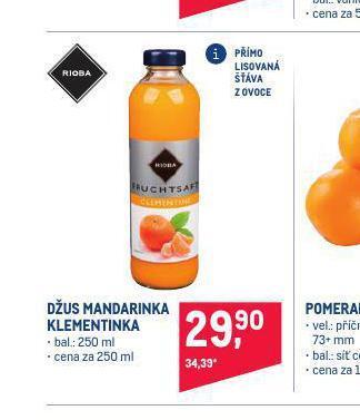 Makro Džus mandarinka klementinka nabídka
