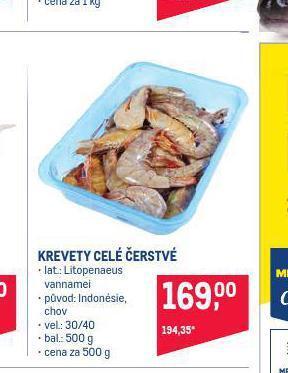 Makro Krevety celé čerstvé nabídka