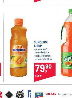 Makro Sunquick sirup nabídka