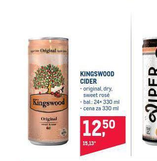 Makro Kingswood cider nabídka